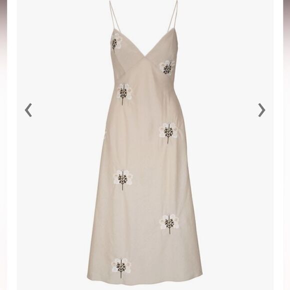 Sachin + Babi Cream Midi Dress with Floral Embroidery - Picture 9 of 16